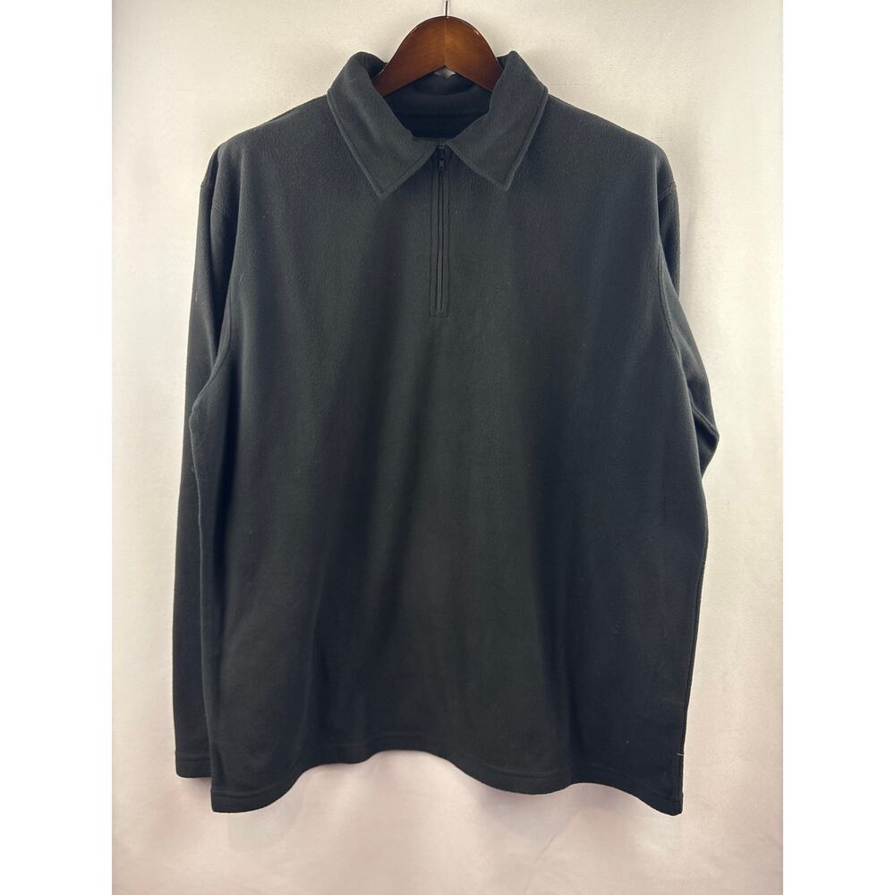 Men’s American Essentials XL Black Fleece 3/4 Zip Pullover